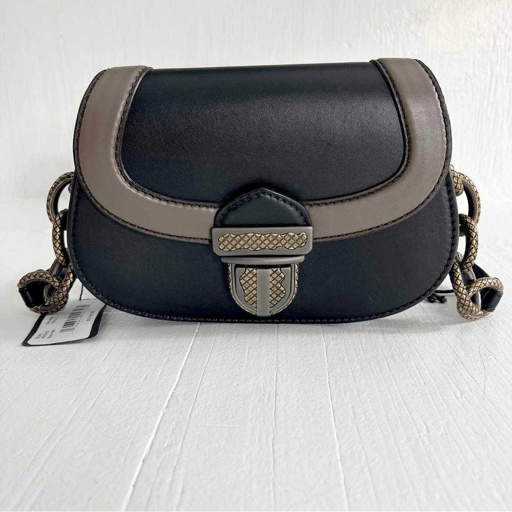 Bottega Veneta Umbria Leather Shoulder Bag NWT Sleek Black